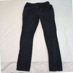 Venti6 Moto Jogger PantWomens L Black Ribbed Knee Sweatpants Made in Italy 26x28